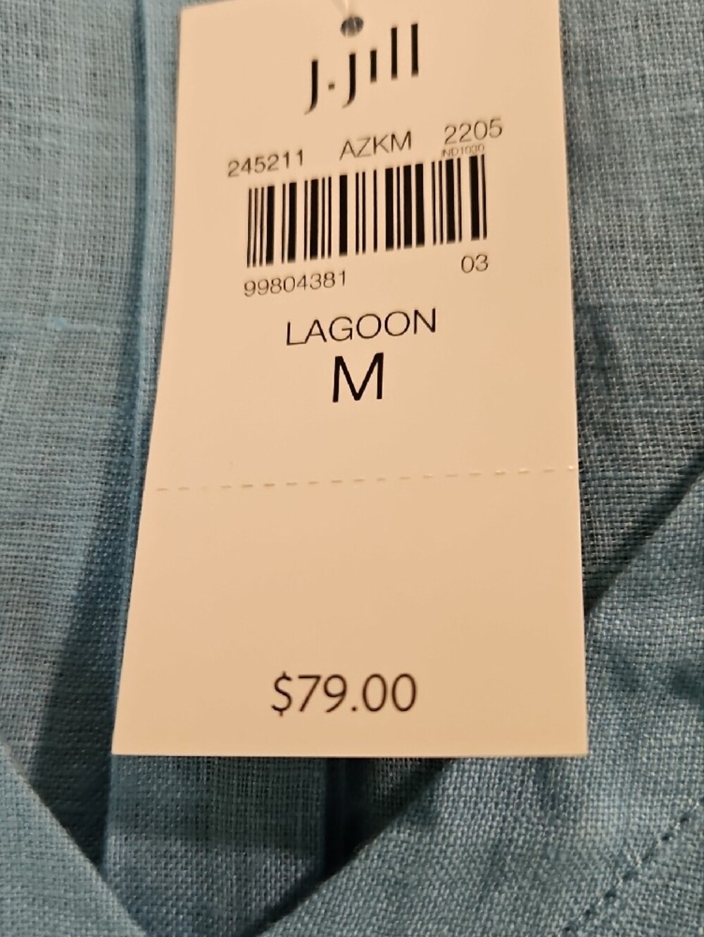 J. Jill NWT Light Blue Linen V-Neck Tunic - Picture 4 of 5